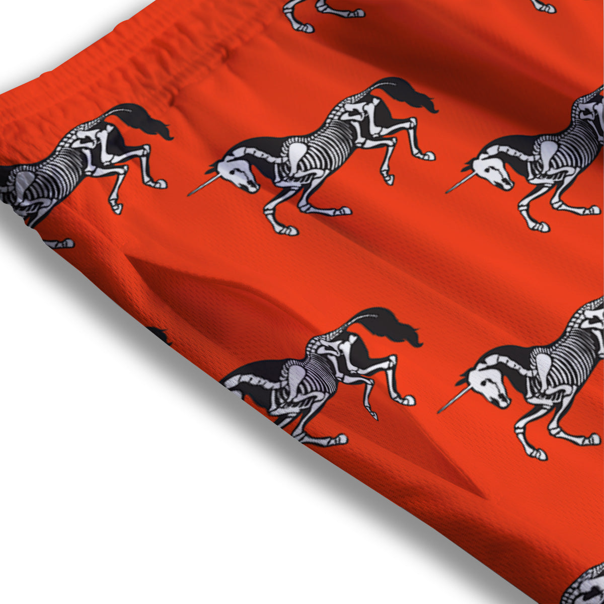Skeleton Party Fun Print Pattern Mesh Shorts