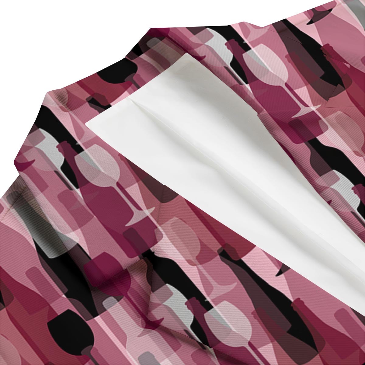 Red Wine Botttle Pattern Print Men's Blazer-grizzshop