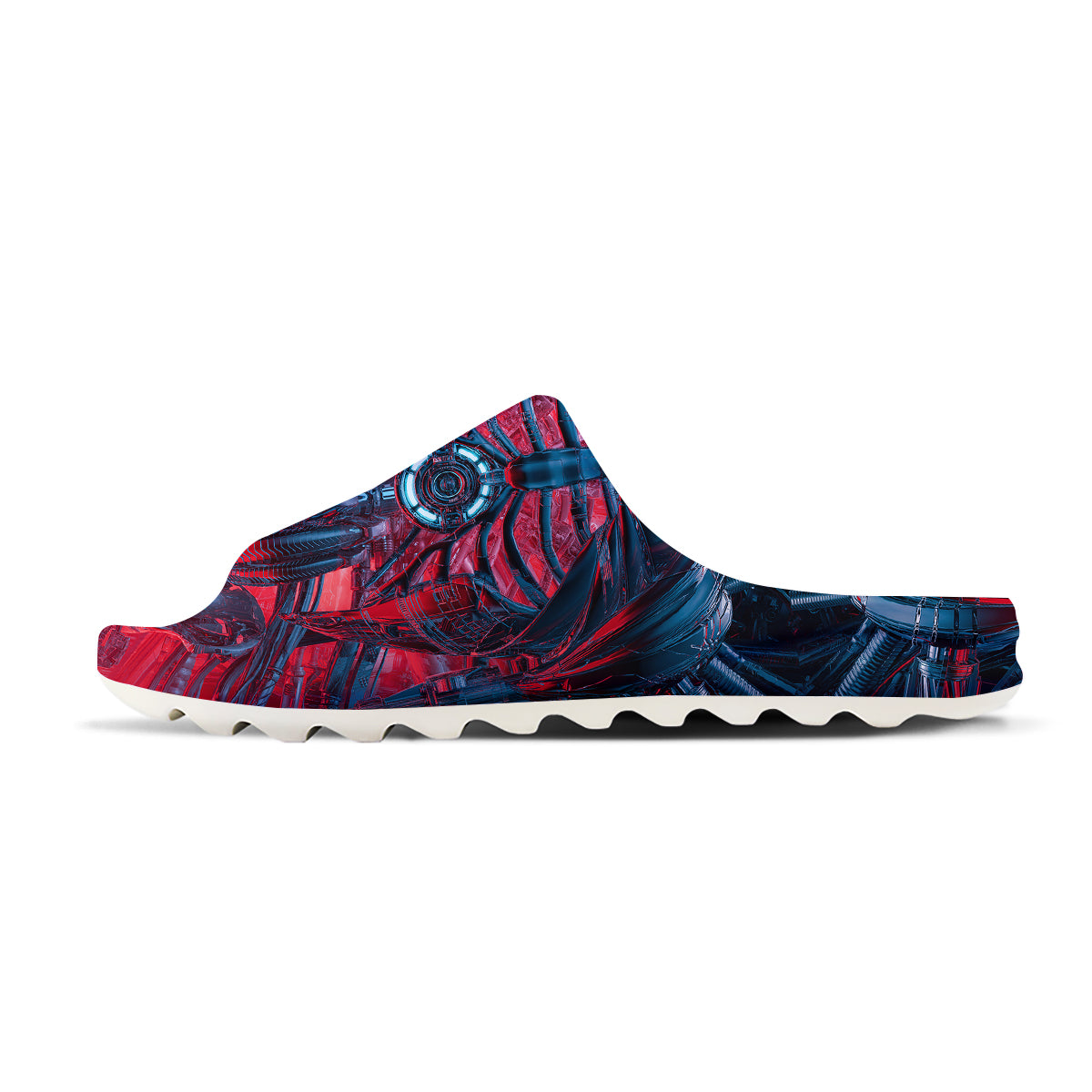 Red Robot Cyberpunk Print Sandals-grizzshop