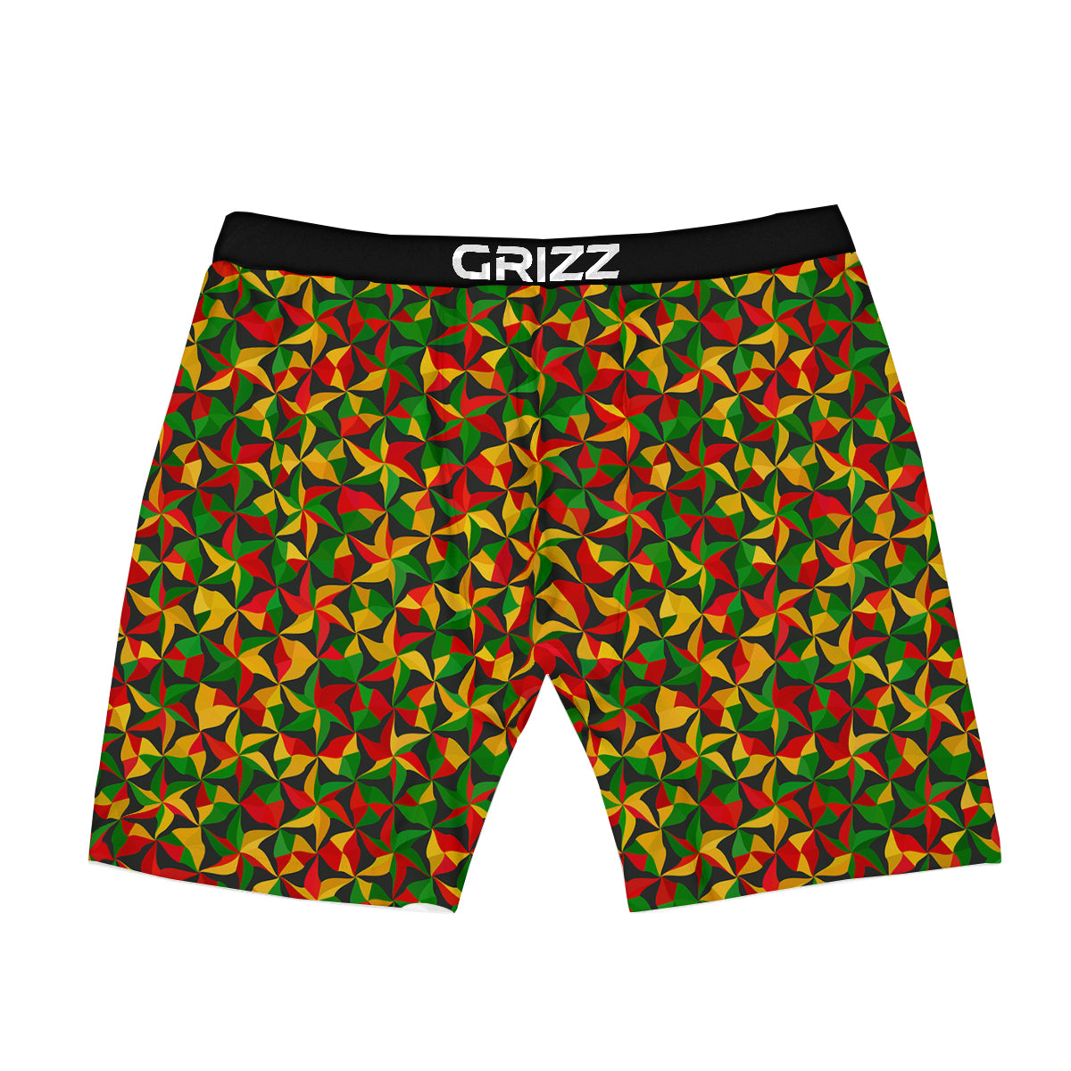Reggae Abstract Geometric Print Pattern Boxer Briefs-grizzshop
