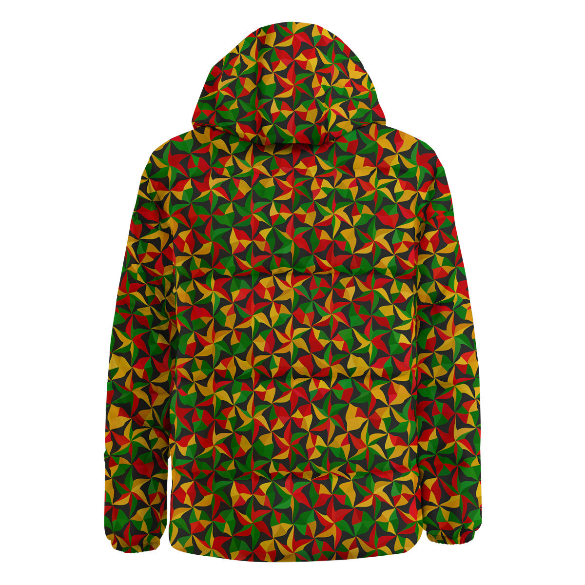Reggae Abstract Geometric Print Pattern Down Jacket-grizzshop