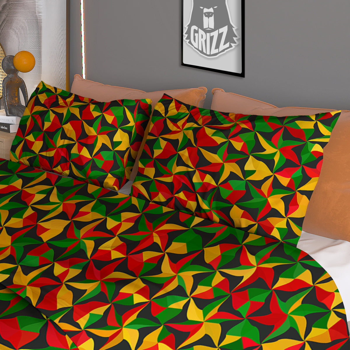 Reggae Abstract Geometric Print Pattern Duvet Cover Bedding Set