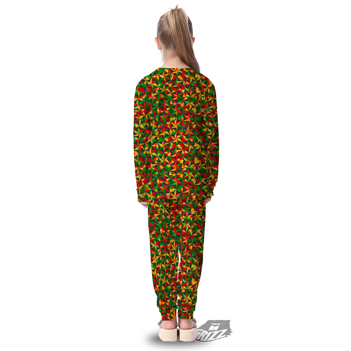 Reggae Abstract Geometric Print Pattern Kid's Pajamas-grizzshop