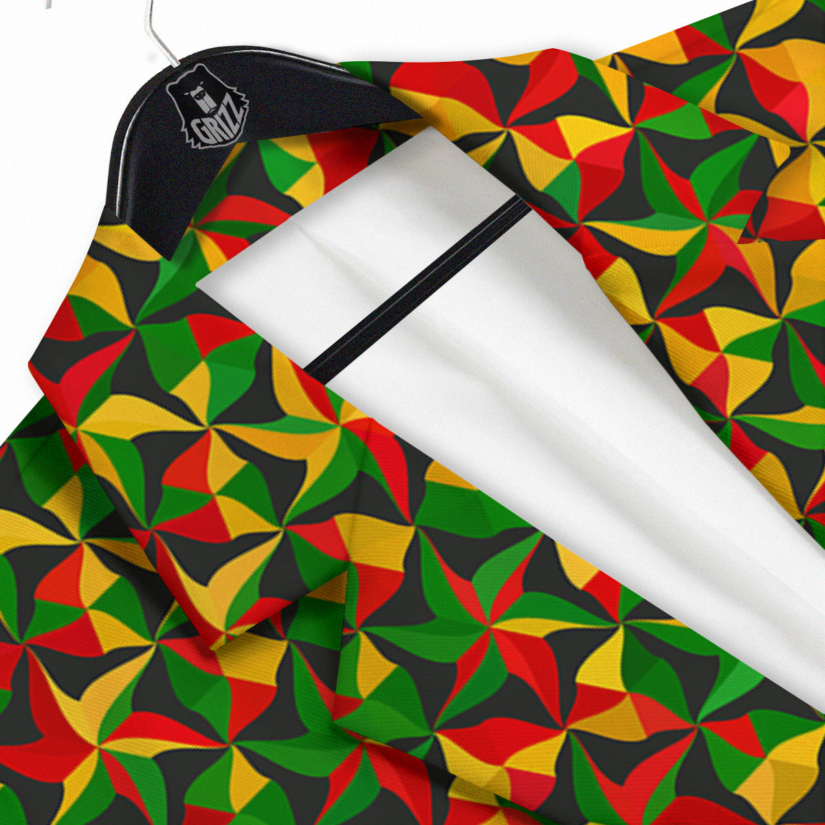 Reggae Abstract Geometric Print Pattern Men's Sport Coat-grizzshop