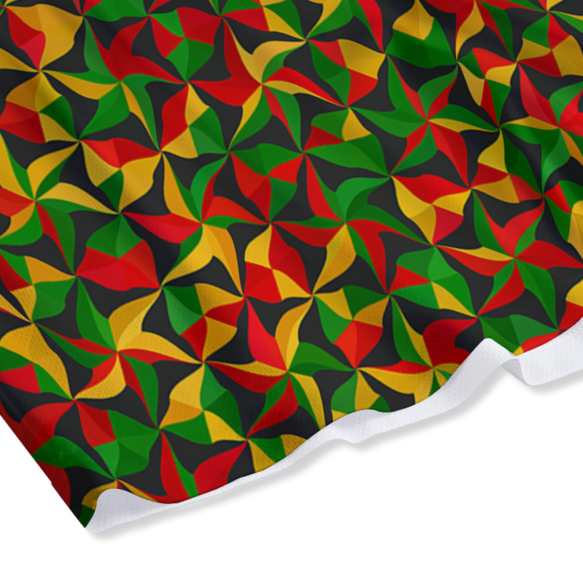 Reggae Abstract Geometric Print Pattern Mesh Shorts-grizzshop