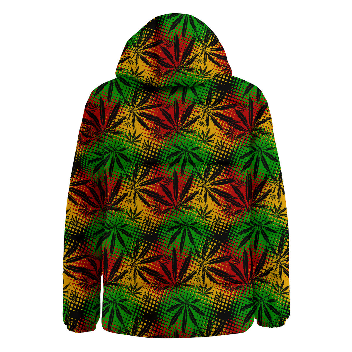 Reggae Abstract Print Pattern Down Jacket-grizzshop