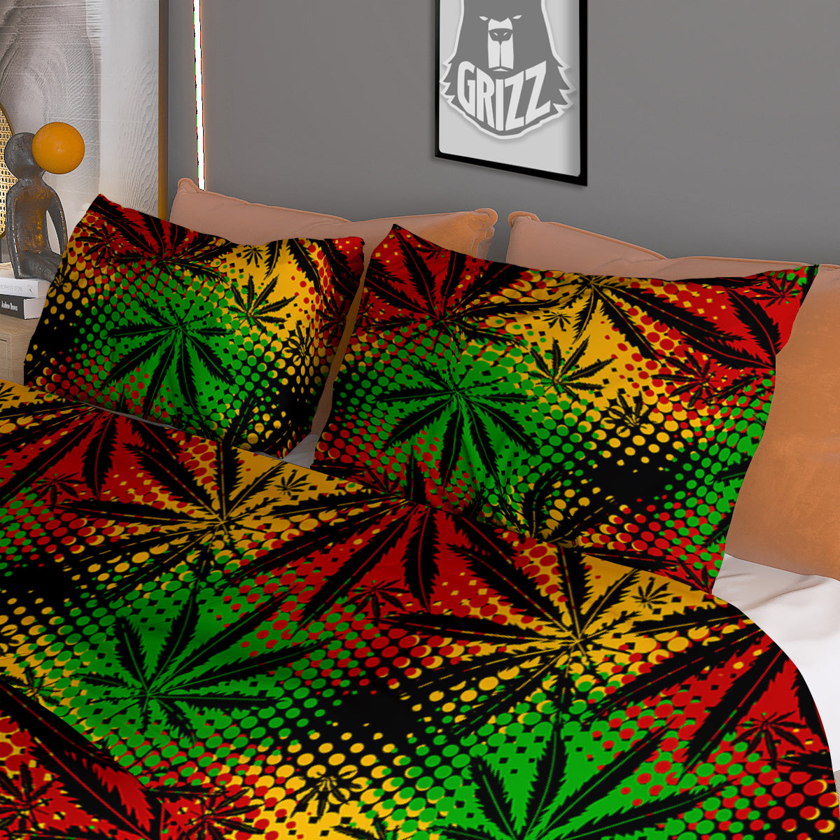 Reggae Abstract Print Pattern Duvet Cover Bedding Set