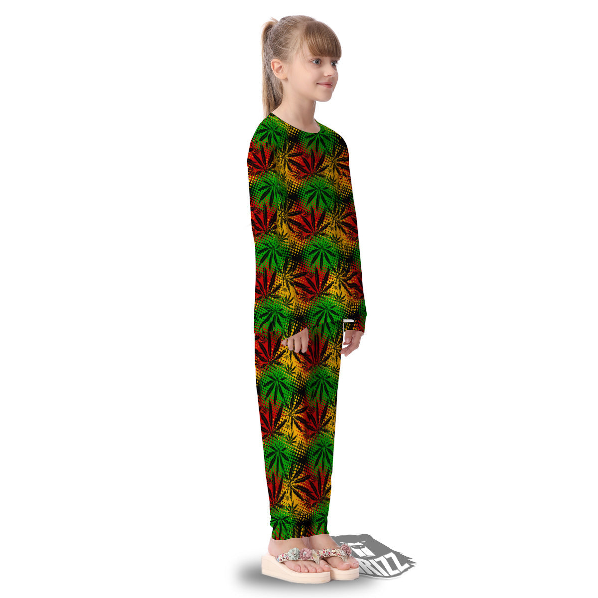 Reggae Abstract Print Pattern Kid's Pajamas-grizzshop