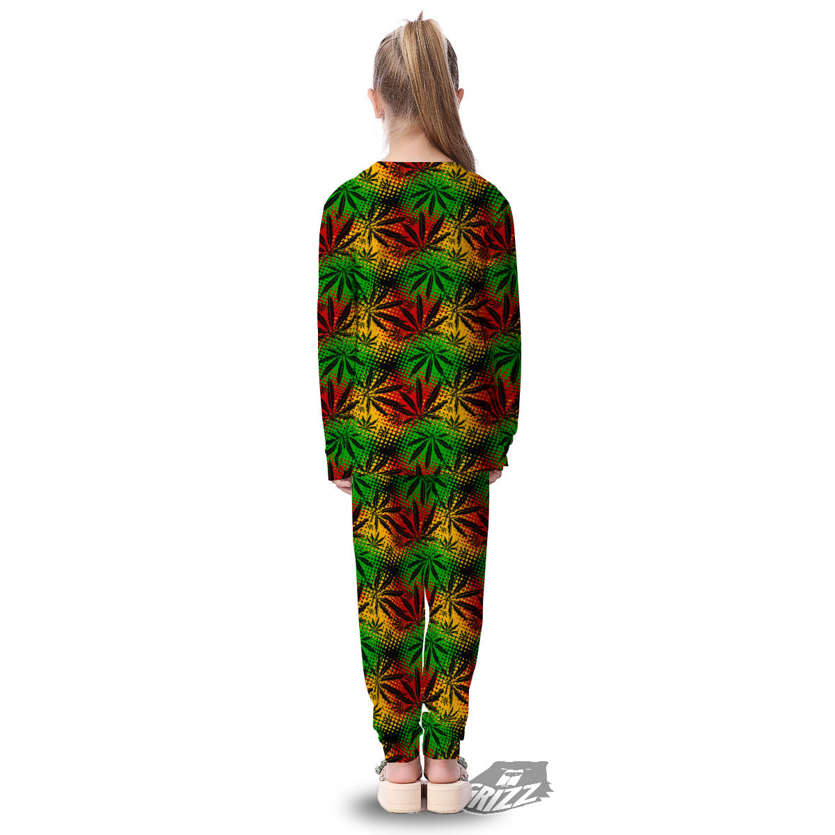 Reggae Abstract Print Pattern Kid's Pajamas-grizzshop