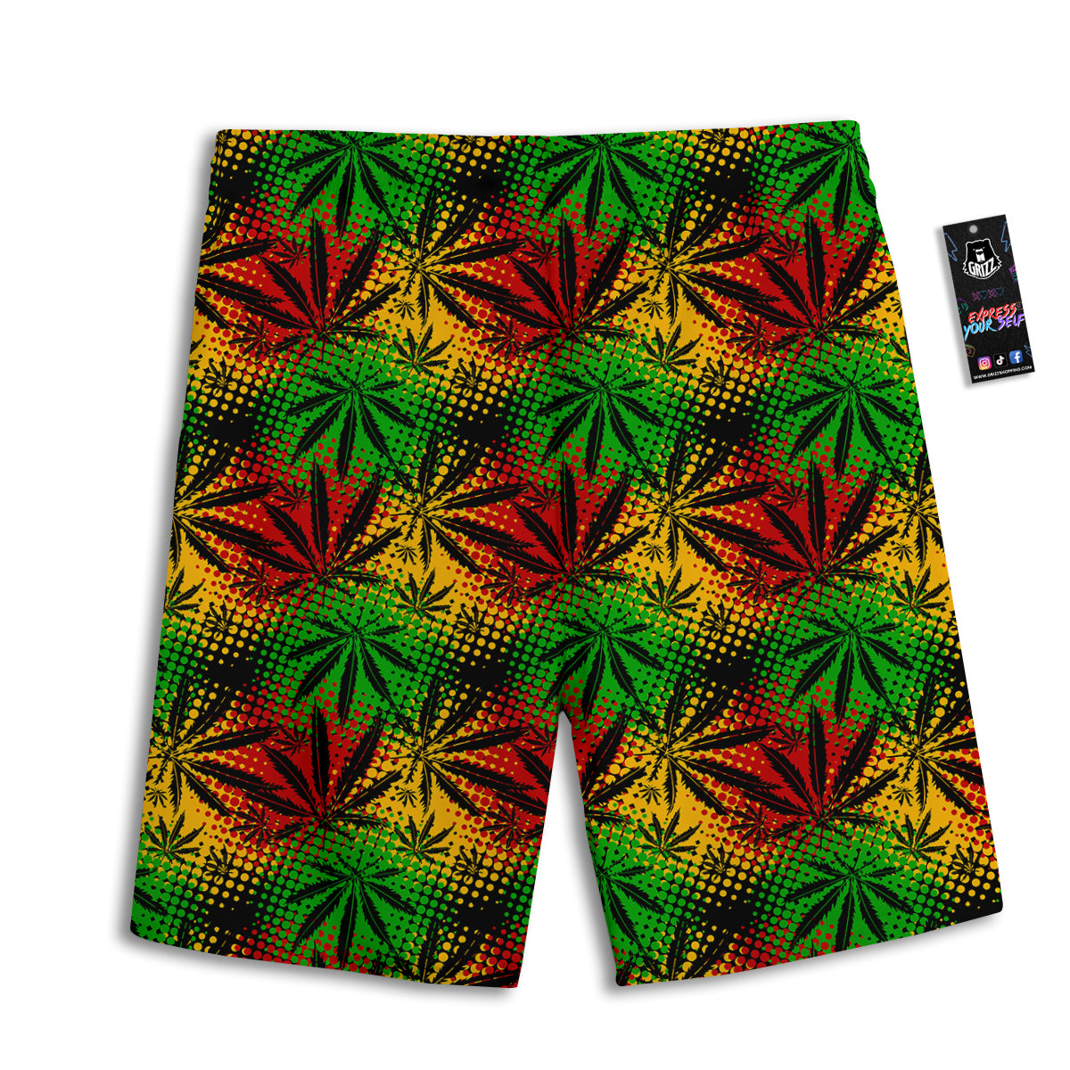 Reggae Abstract Print Pattern Men's Athletic Shorts-grizzshop
