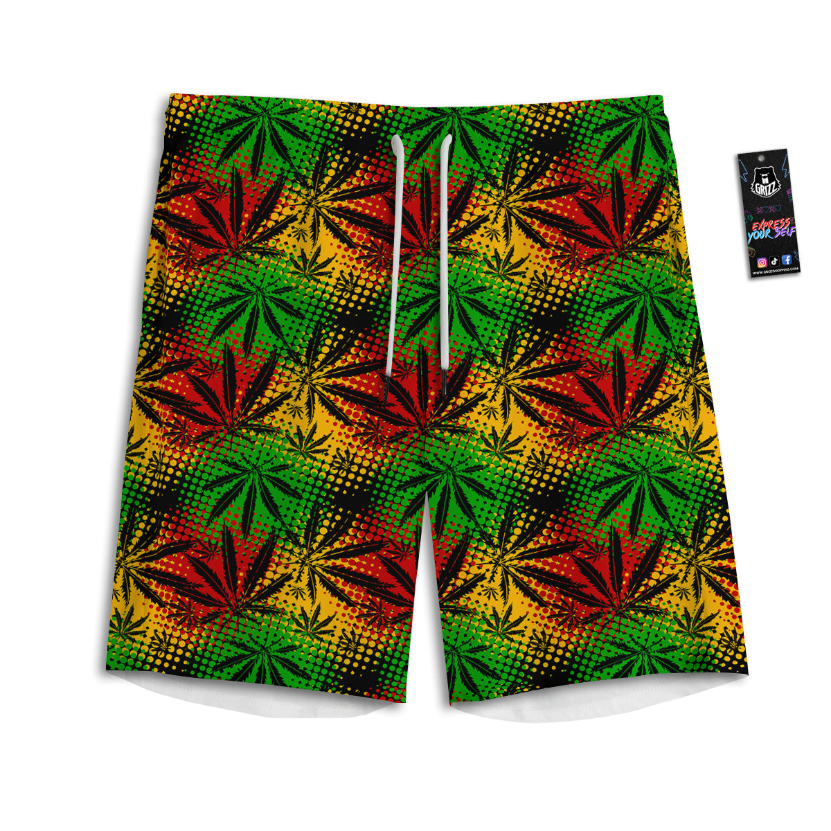 Reggae Abstract Print Pattern Men's Athletic Shorts-grizzshop