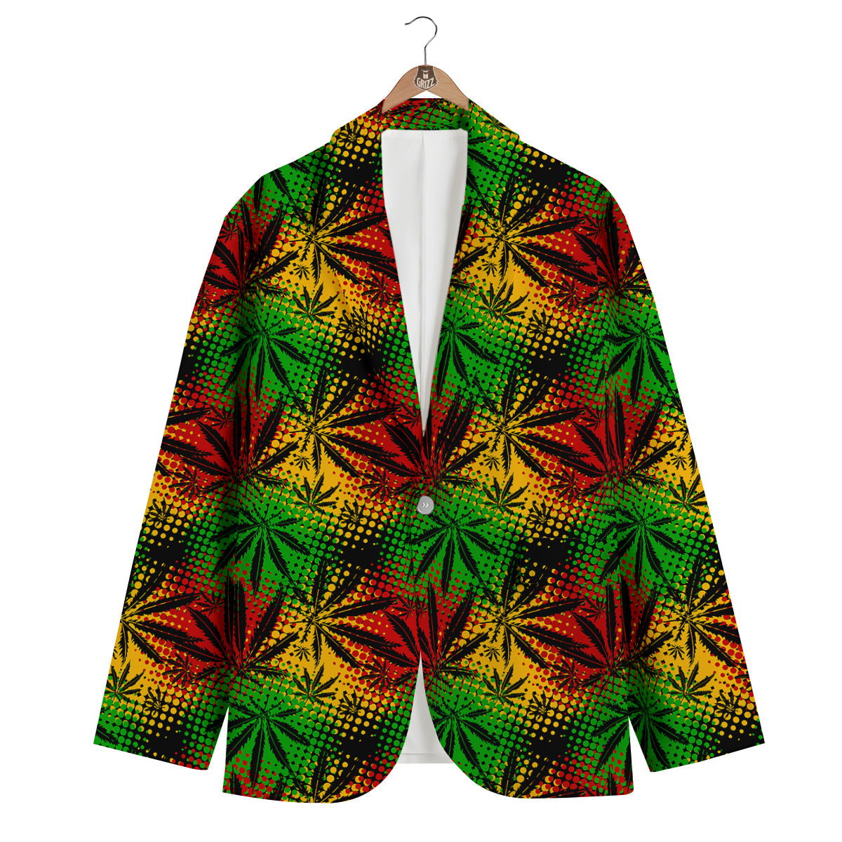 Reggae Abstract Print Pattern Men's Blazer-grizzshop