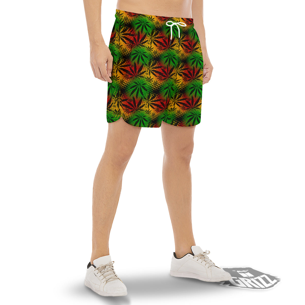 Reggae Abstract Print Pattern Men's Gym Shorts-grizzshop