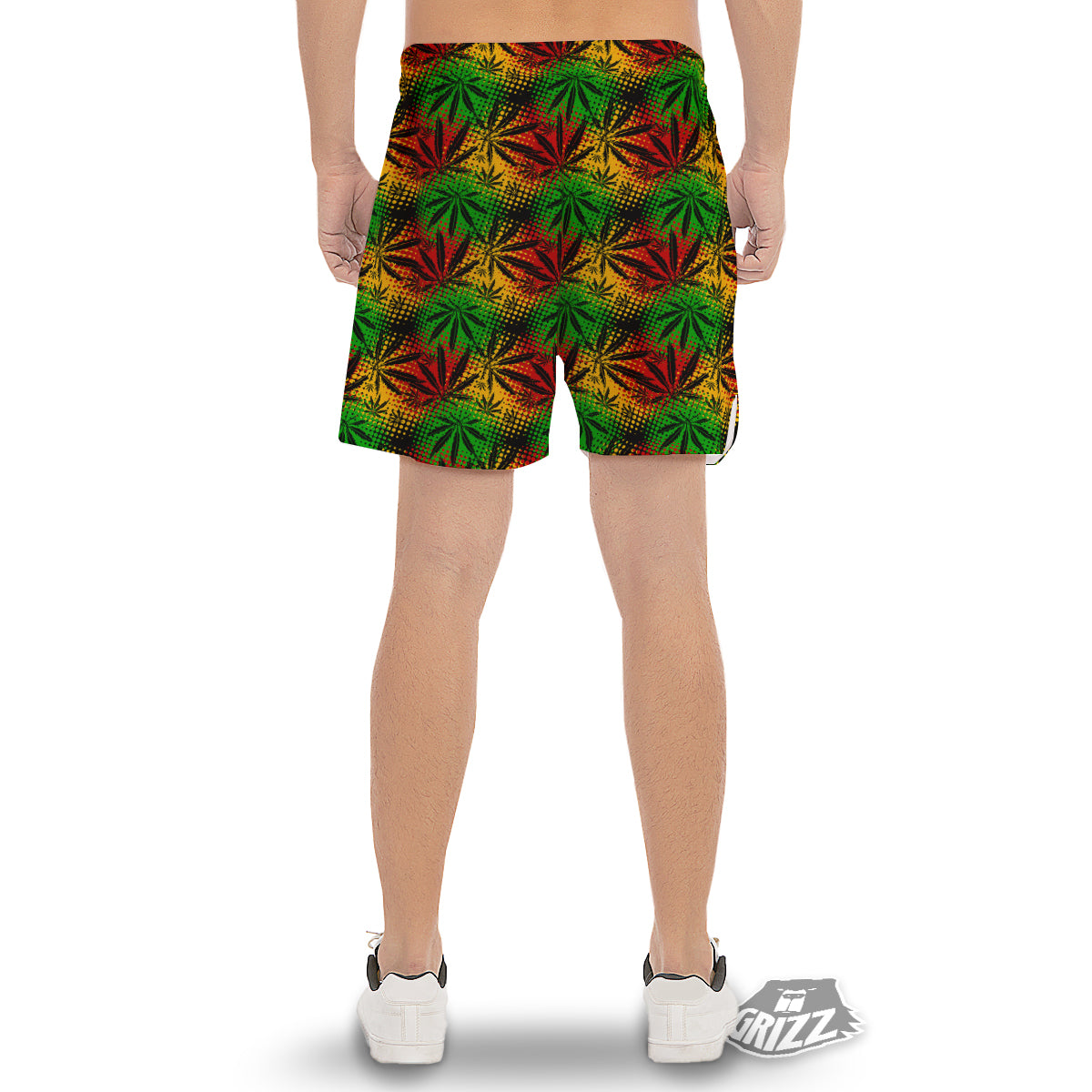 Reggae Abstract Print Pattern Men's Gym Shorts-grizzshop