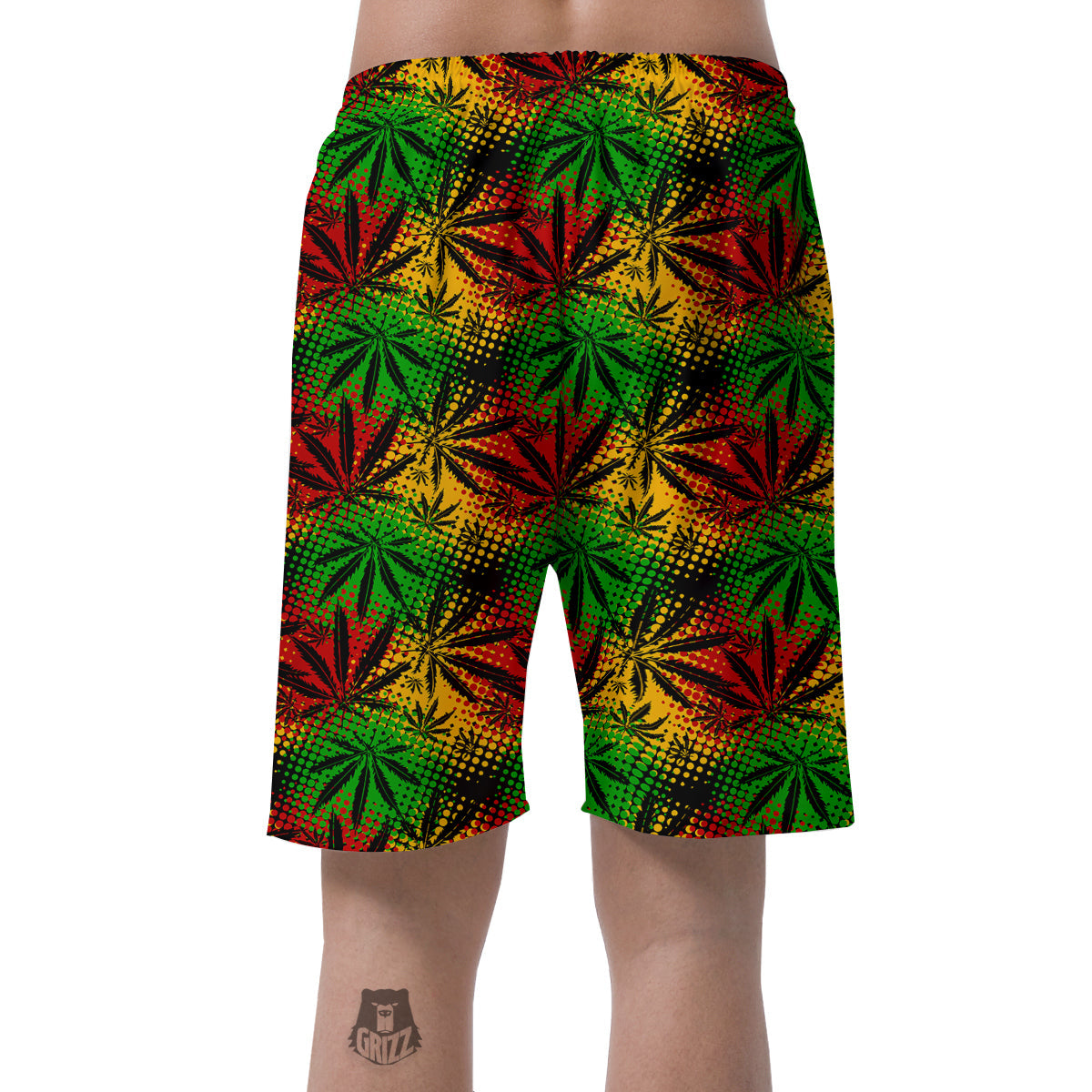 Reggae Abstract Print Pattern Men's Shorts-grizzshop