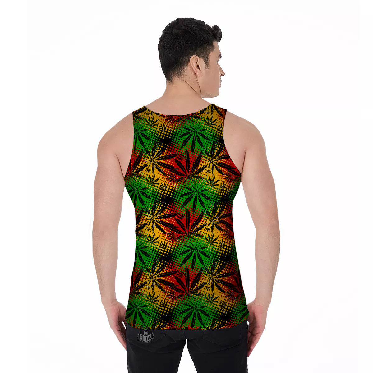Reggae Abstract Print Pattern Men's Tank Top-grizzshop