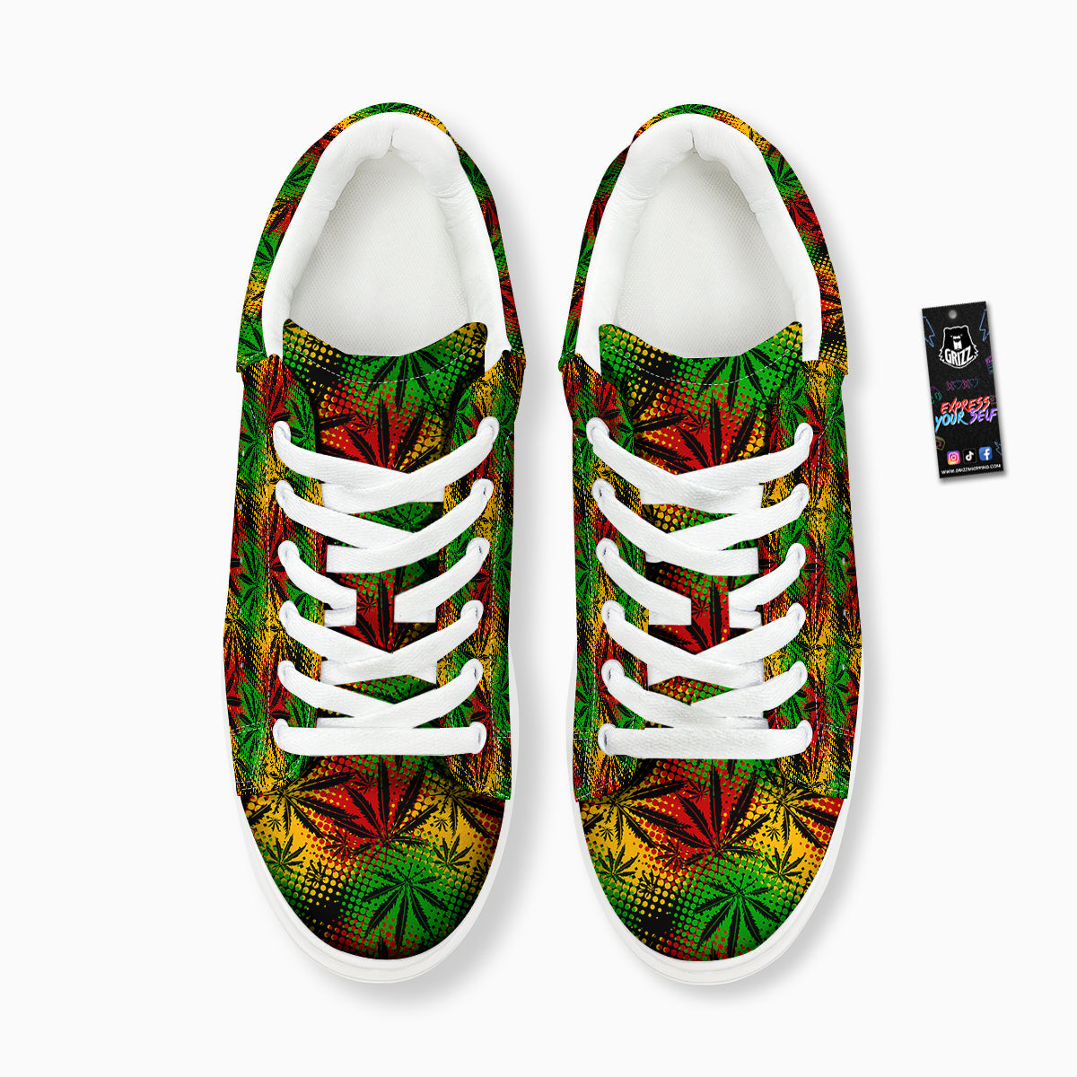 Reggae Abstract Print Pattern Platform Shoes-grizzshop