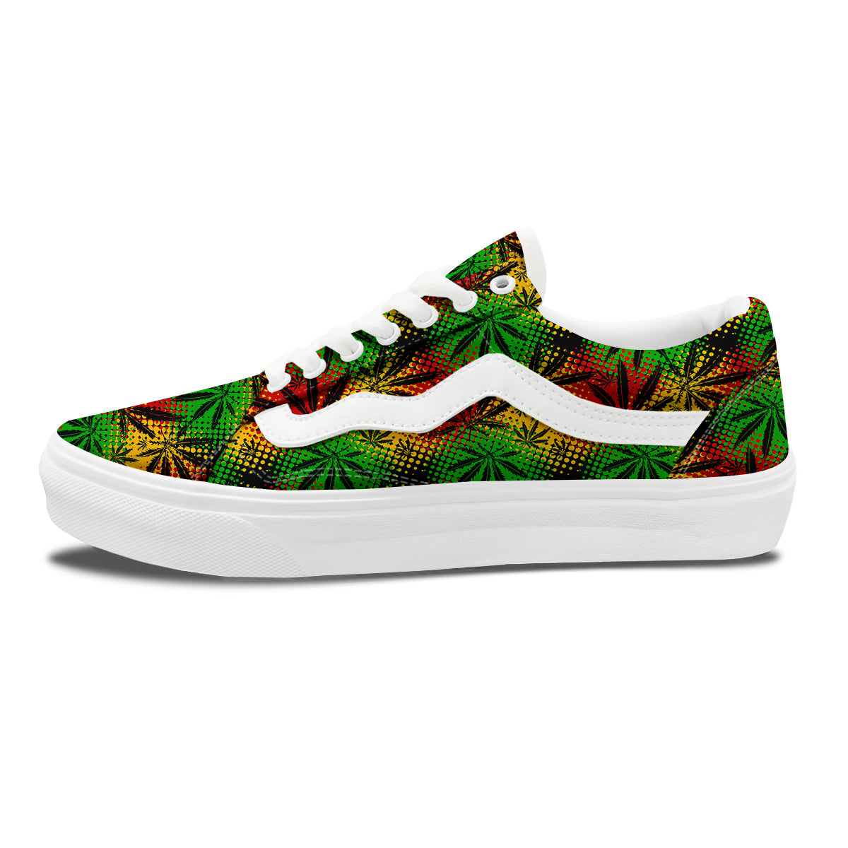 Reggae Abstract Print Pattern Skate Shoes-grizzshop
