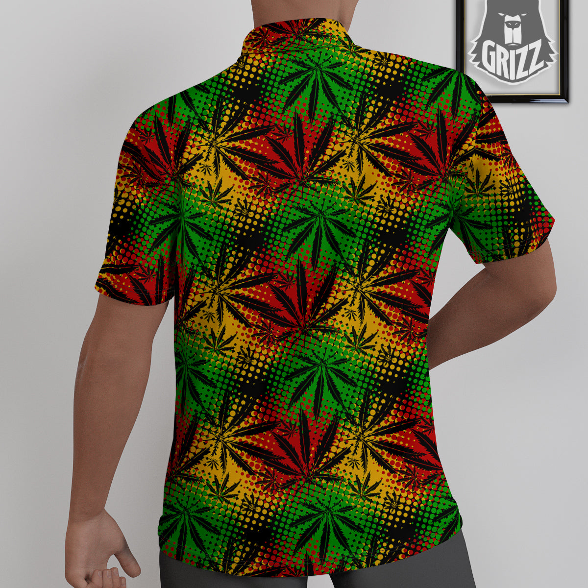 Reggae Abstract Print Pattern Untucked Shirts-grizzshop