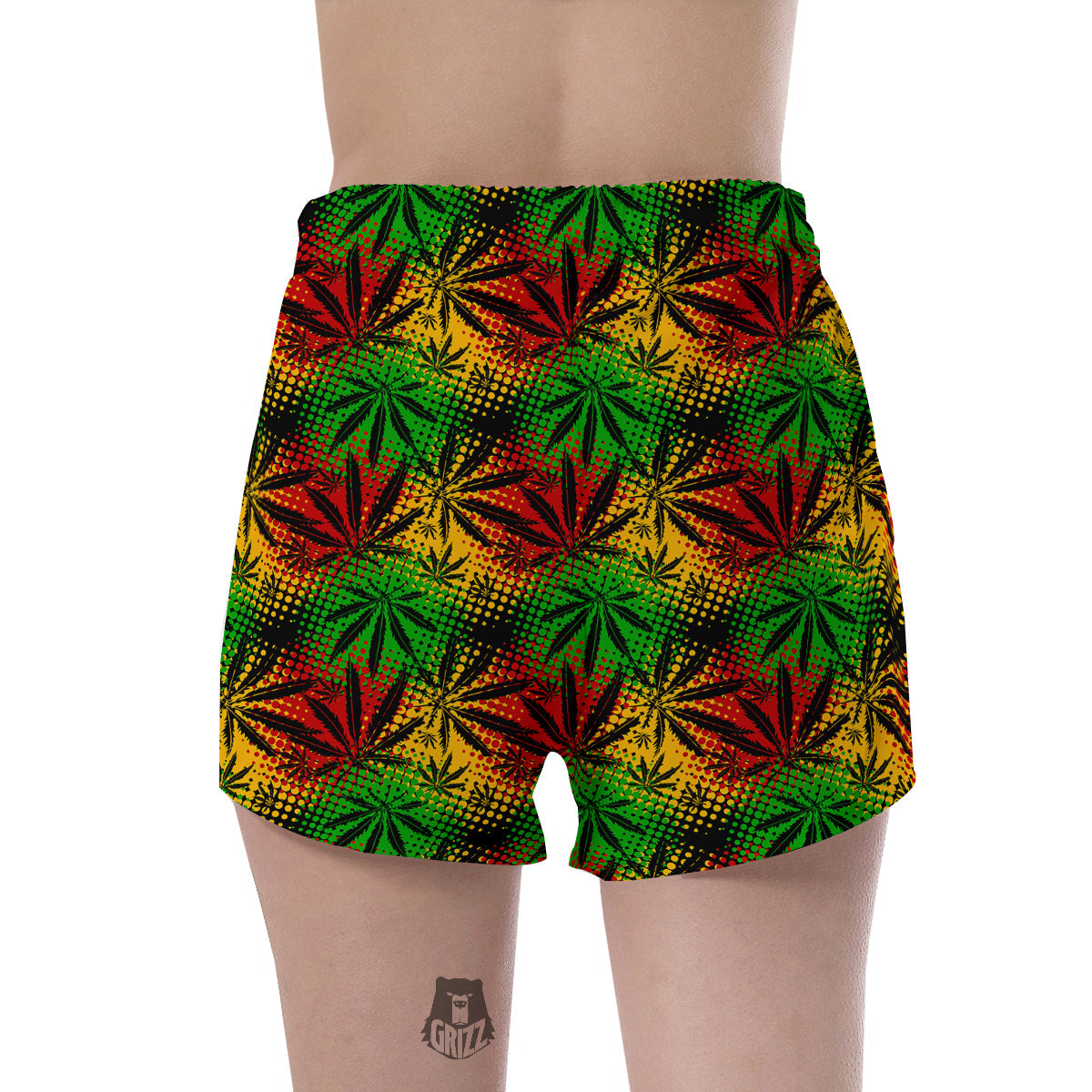 Reggae Abstract Print Pattern Women's Shorts-grizzshop