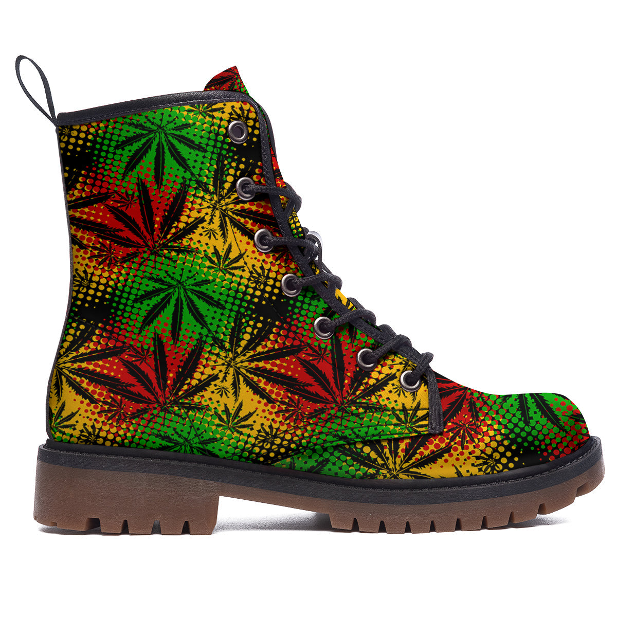 Reggae Abstract Print Pattern Work Boots-grizzshop