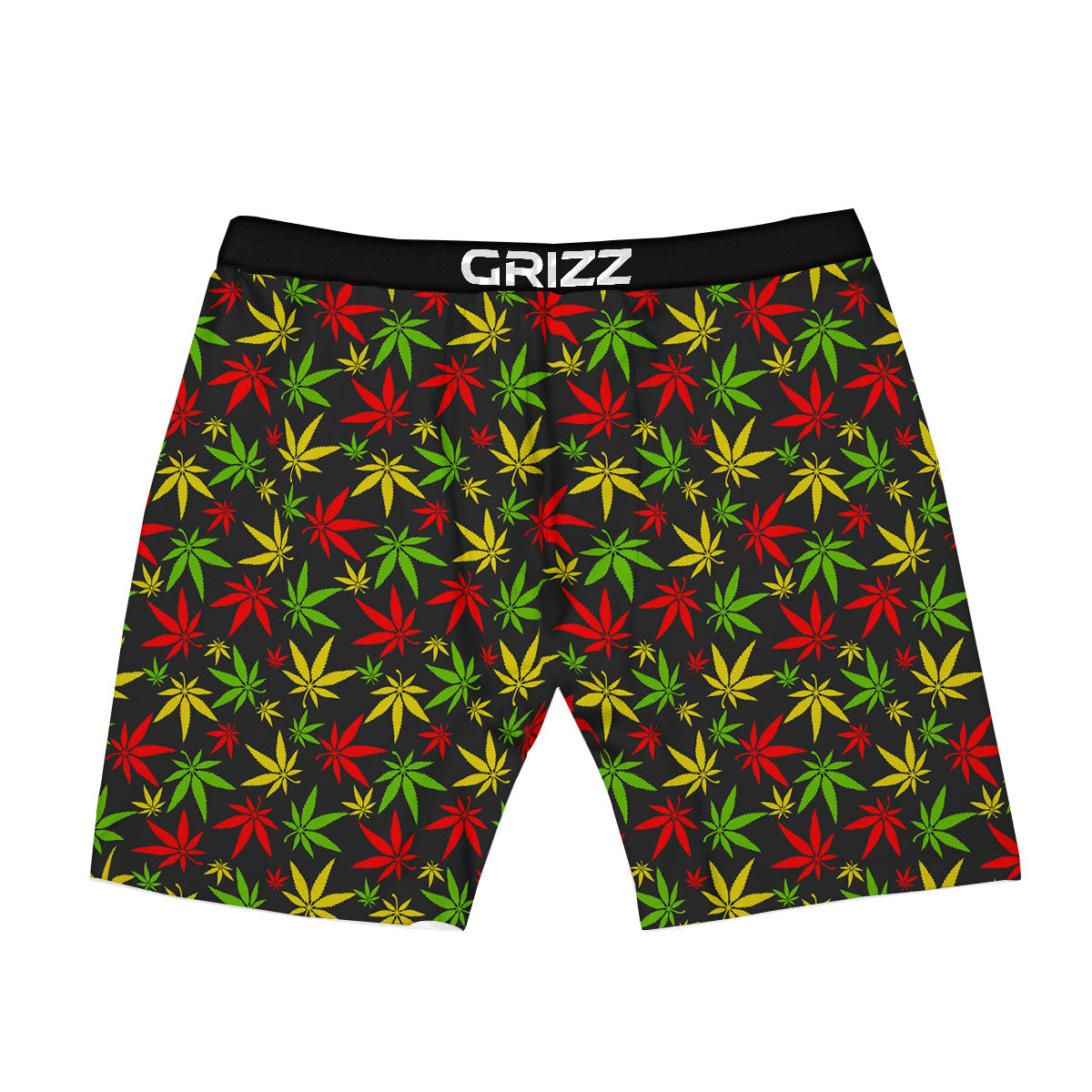 Reggae Hemp Leaf Print Pattern Boxer Briefs-grizzshop