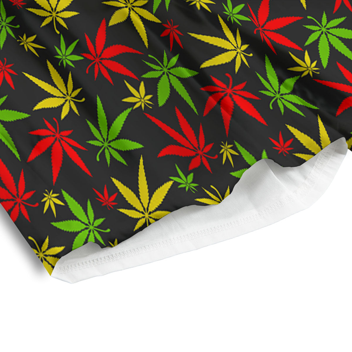 Reggae Hemp Leaf Print Pattern Men's Athletic Shorts-grizzshop
