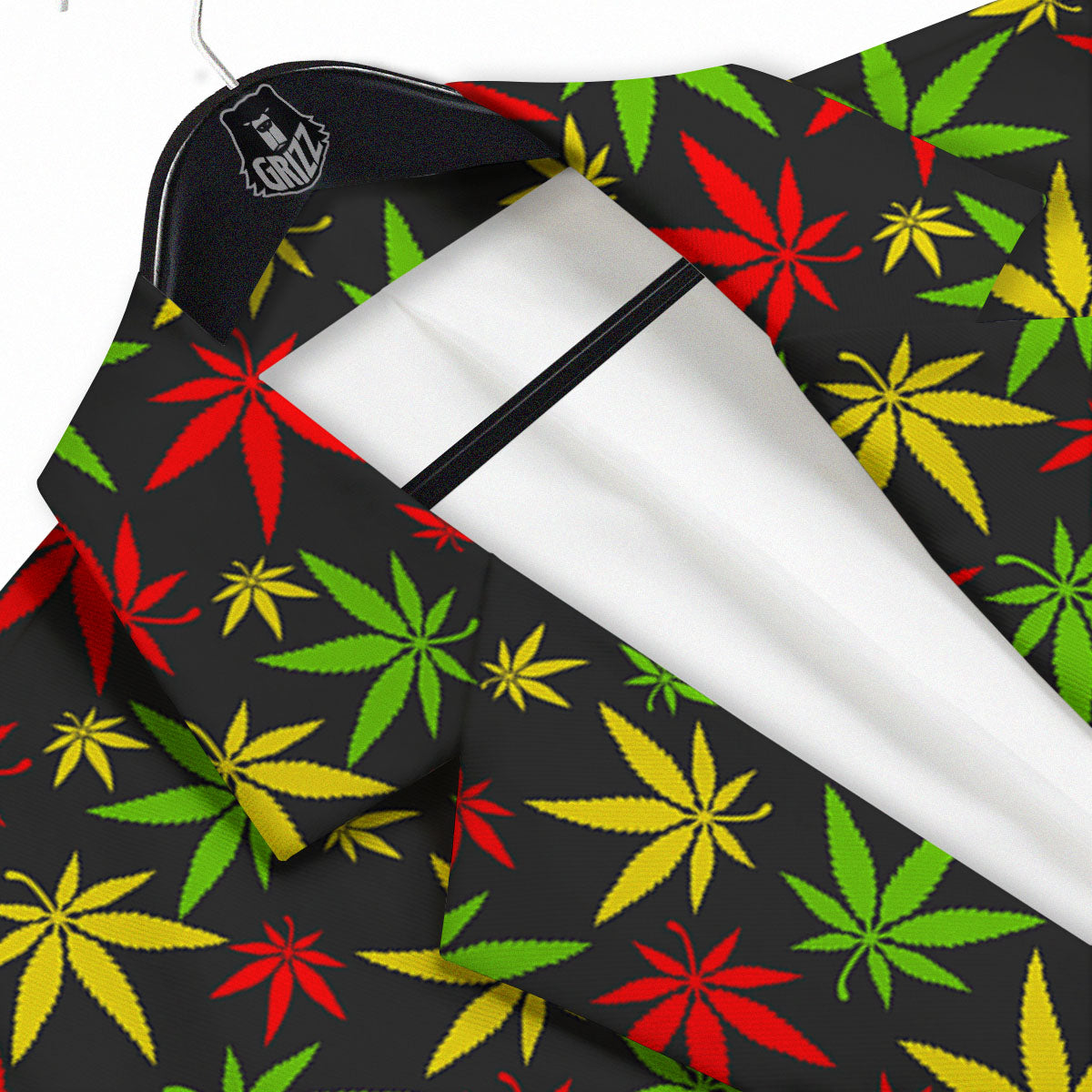 Reggae Hemp Leaf Print Pattern Men's Sport Coat-grizzshop