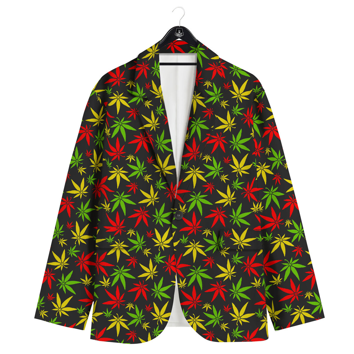 Reggae Hemp Leaf Print Pattern Men's Sport Coat-grizzshop