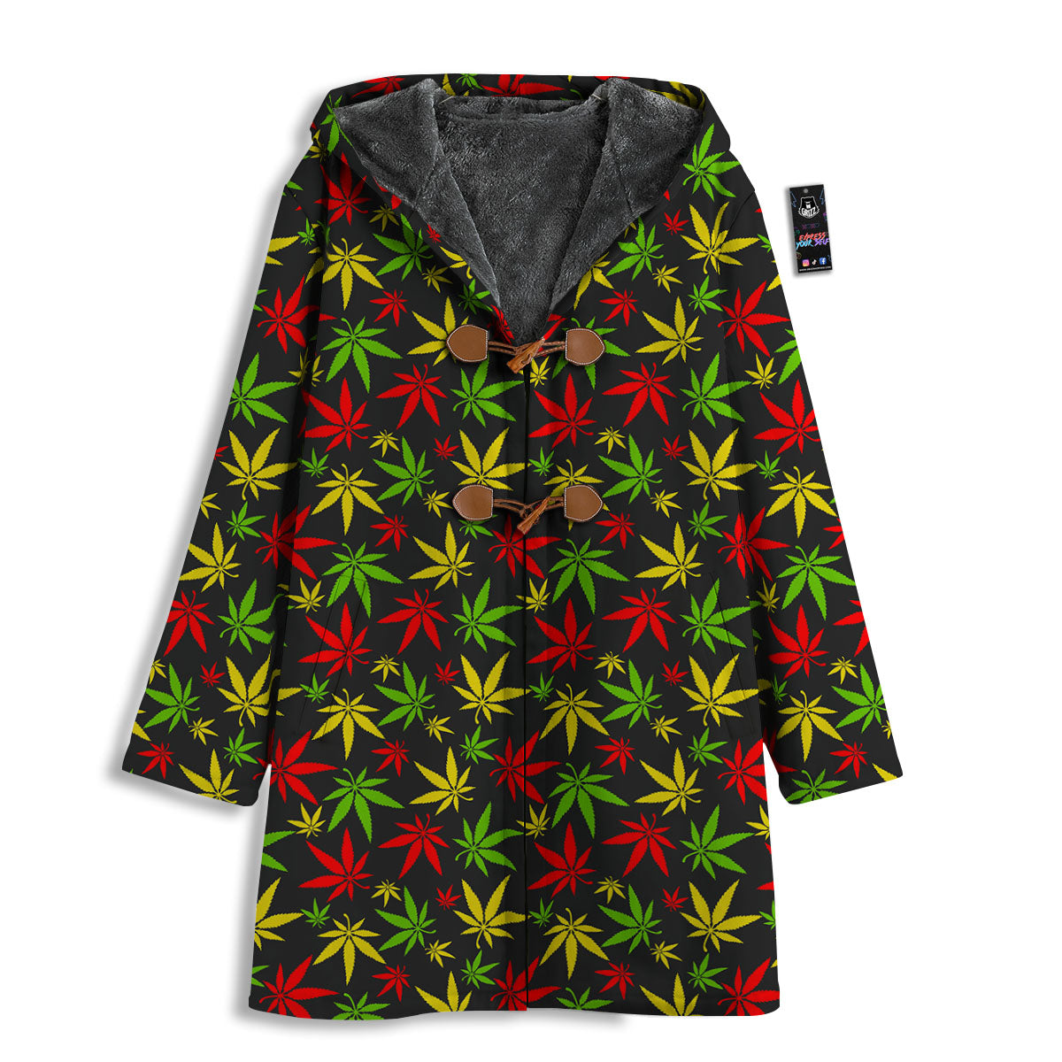 Reggae Hemp Leaf Print Pattern Men's Windbreaker Jacket-grizzshop