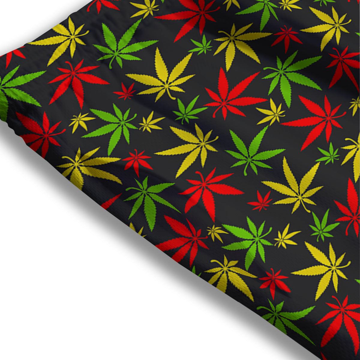 Reggae Hemp Leaf Print Pattern Mesh Shorts-grizzshop