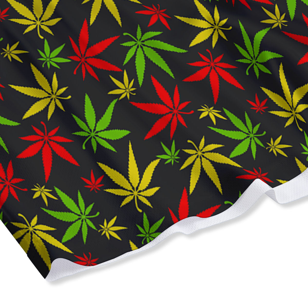 Reggae Hemp Leaf Print Pattern Mesh Shorts-grizzshop