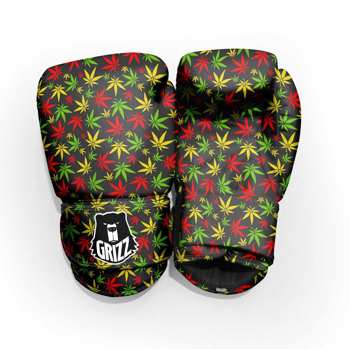 Reggae Hemp Leaf Print Pattern Sparring Gloves-grizzshop