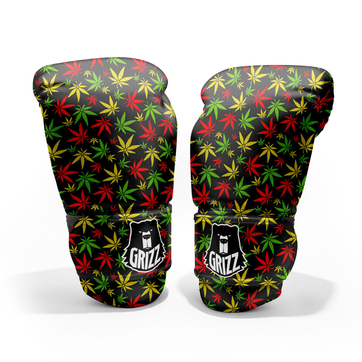 Reggae Hemp Leaf Print Pattern Sparring Gloves-grizzshop