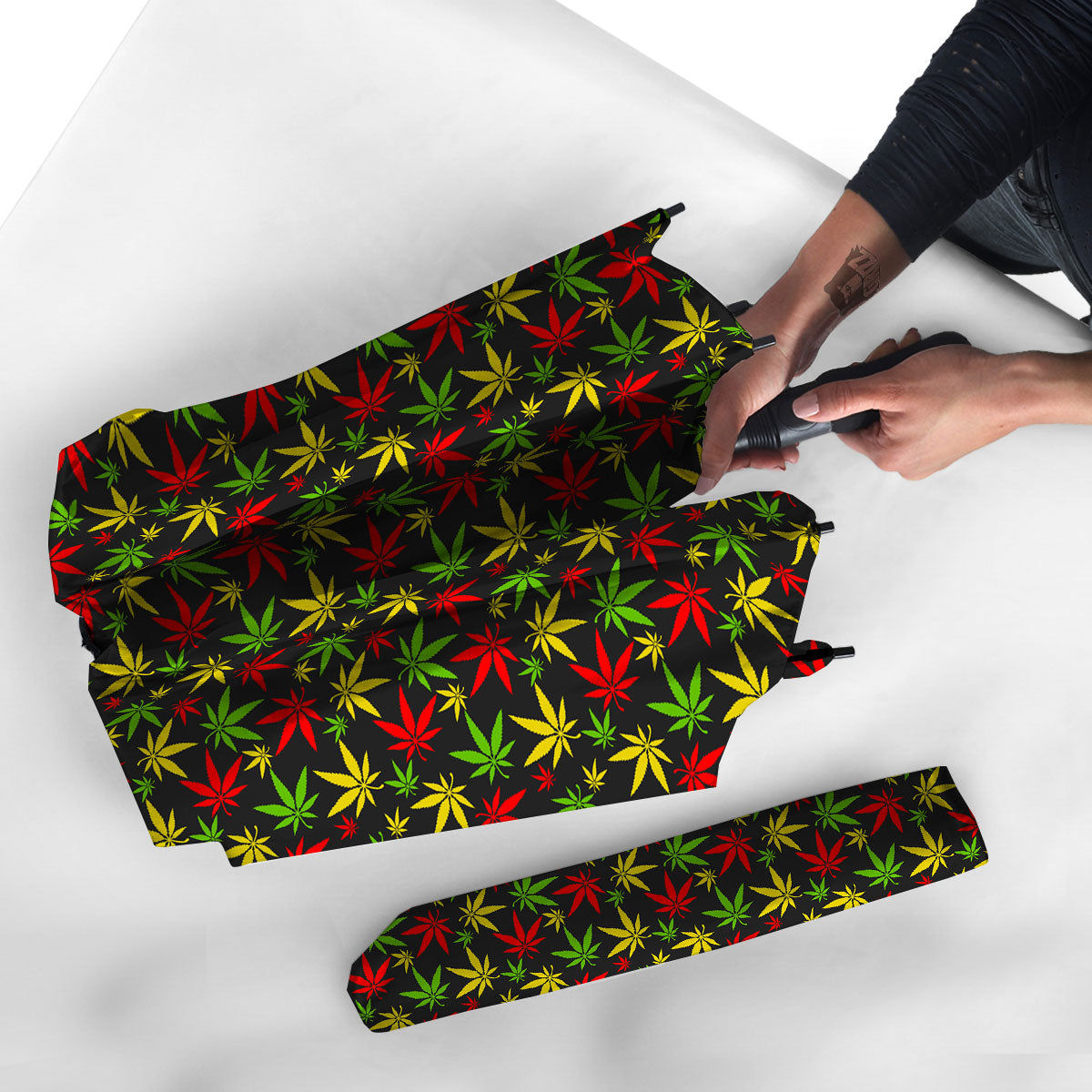 Reggae Hemp Leaf Print Pattern Umbrella-grizzshop