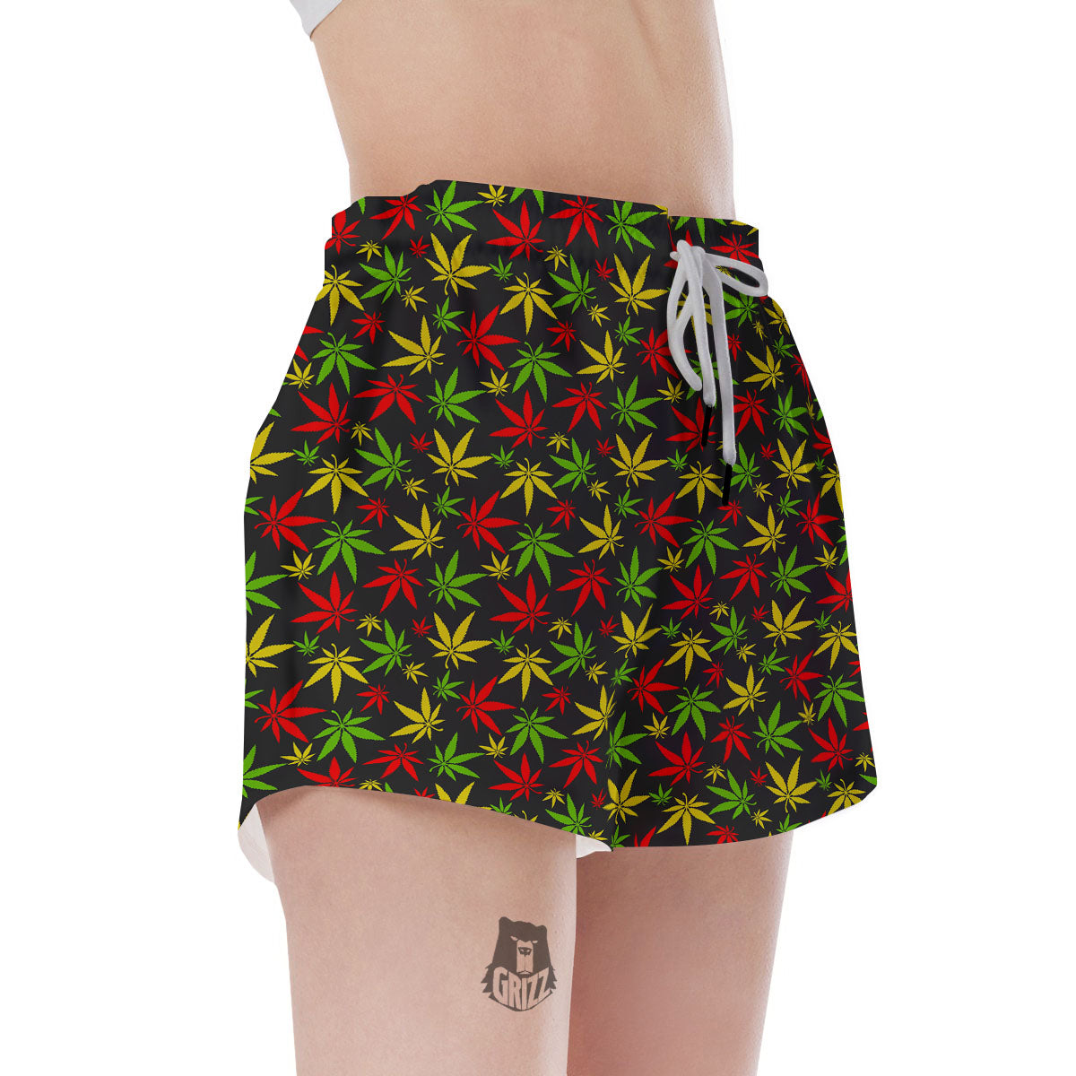 Reggae Hemp Leaf Print Pattern Women's Shorts-grizzshop