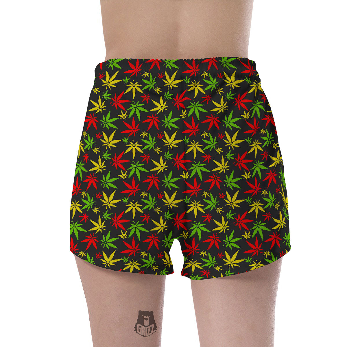 Reggae Hemp Leaf Print Pattern Women's Shorts-grizzshop