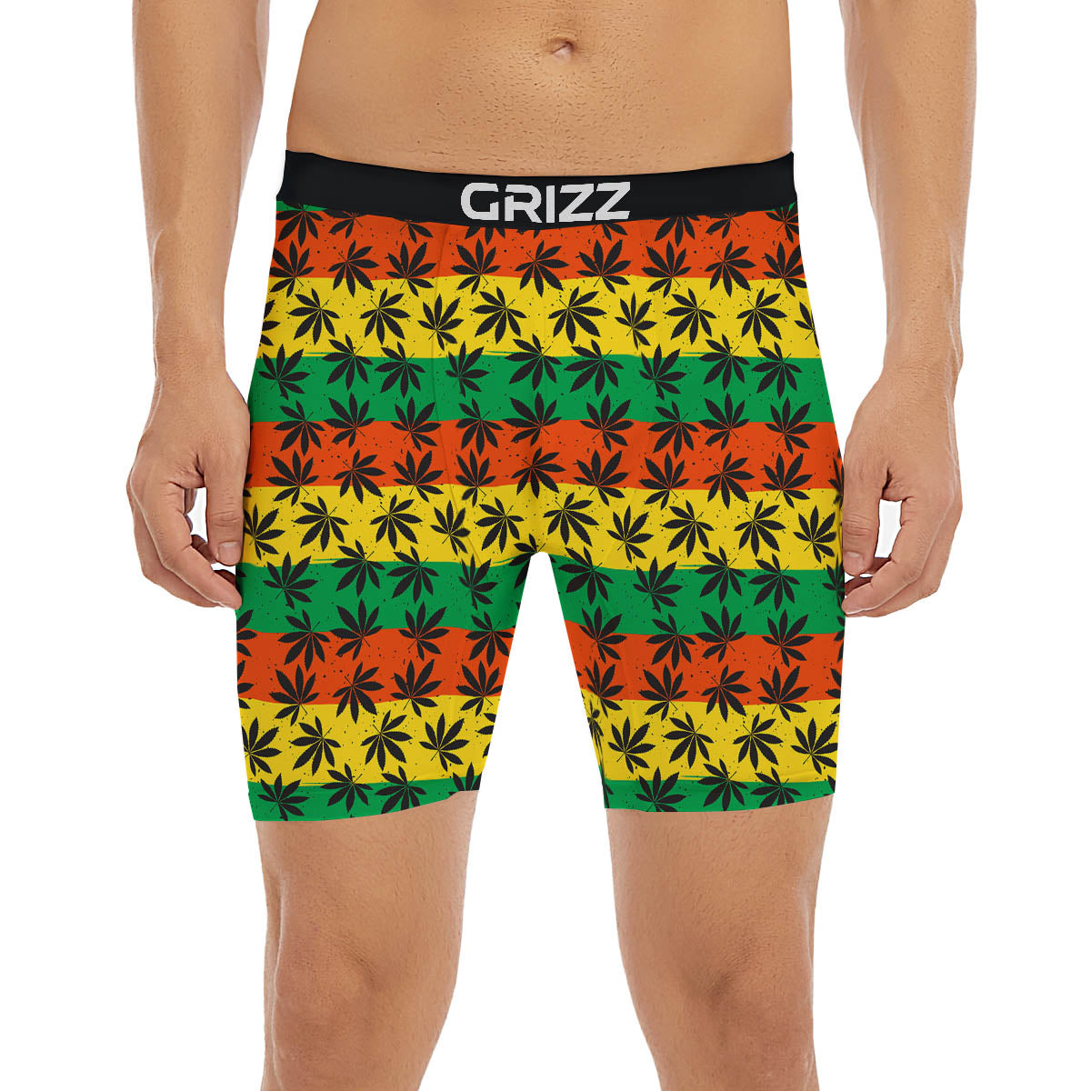 Reggae Hemp Leaves Classic Print Pattern Boxer Briefs-grizzshop