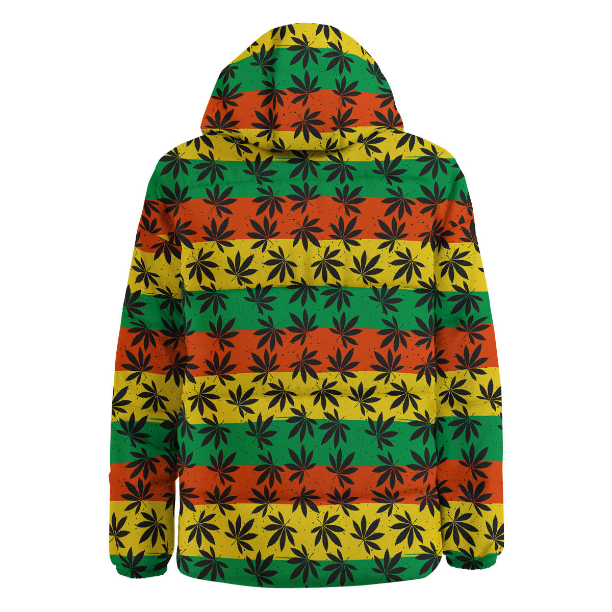 Reggae Hemp Leaves Classic Print Pattern Down Jacket-grizzshop