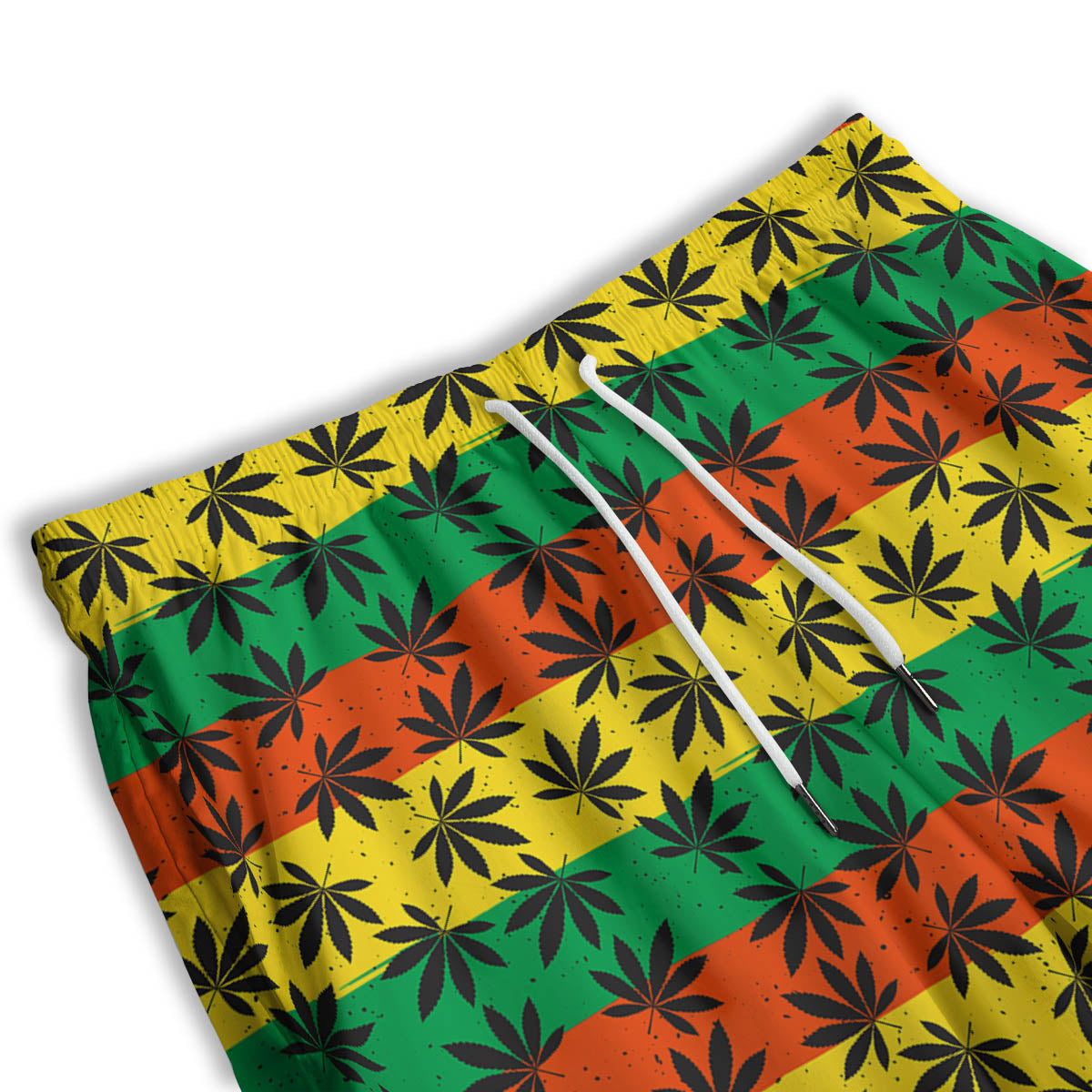 Reggae Hemp Leaves Classic Print Pattern Men's Athletic Shorts-grizzshop