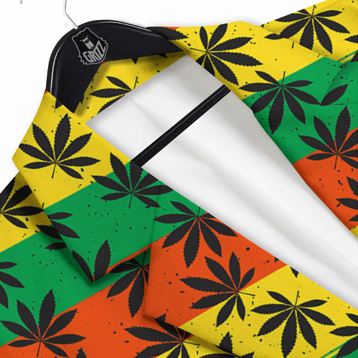 Reggae Hemp Leaves Classic Print Pattern Men's Sport Coat-grizzshop