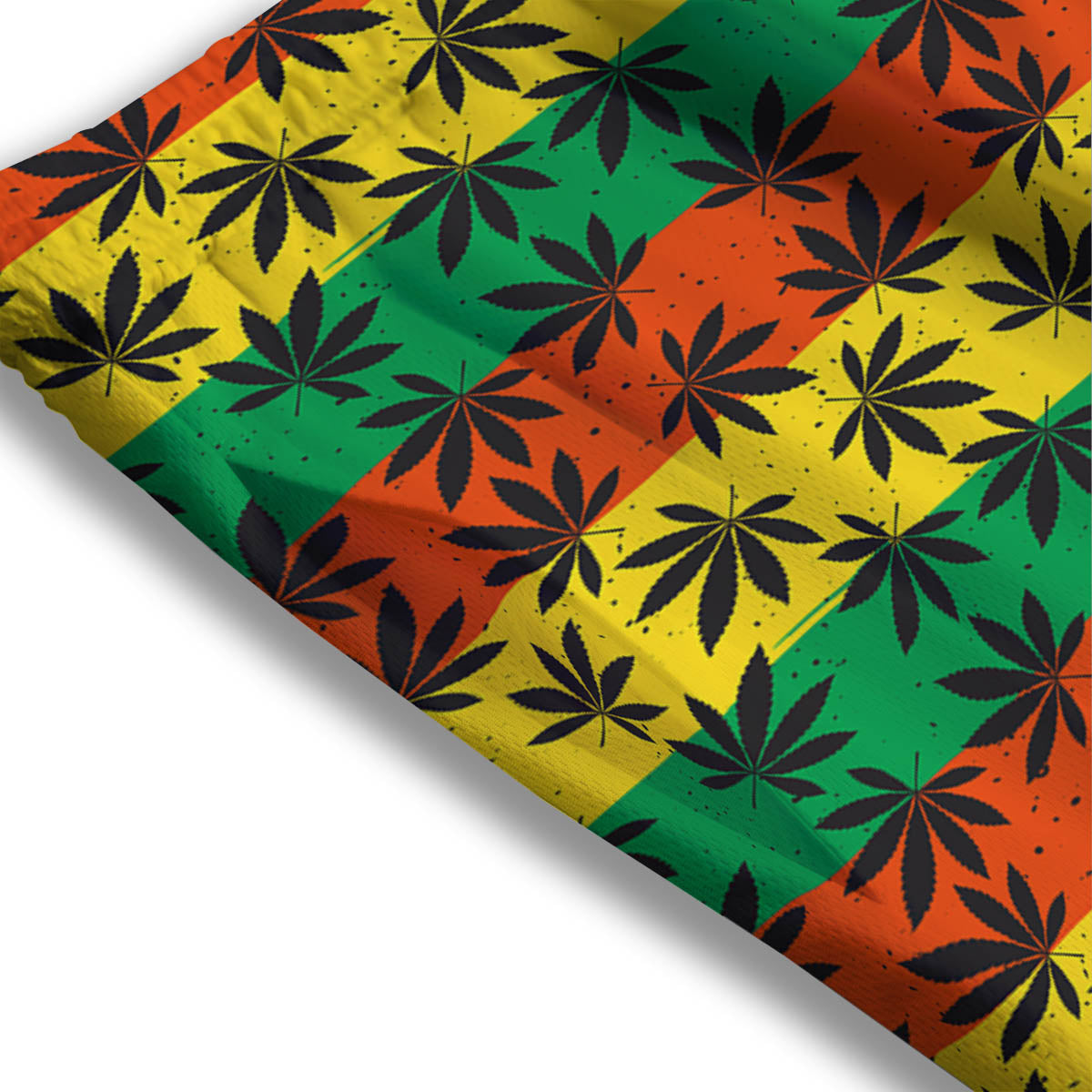 Reggae Hemp Leaves Classic Print Pattern Mesh Shorts-grizzshop