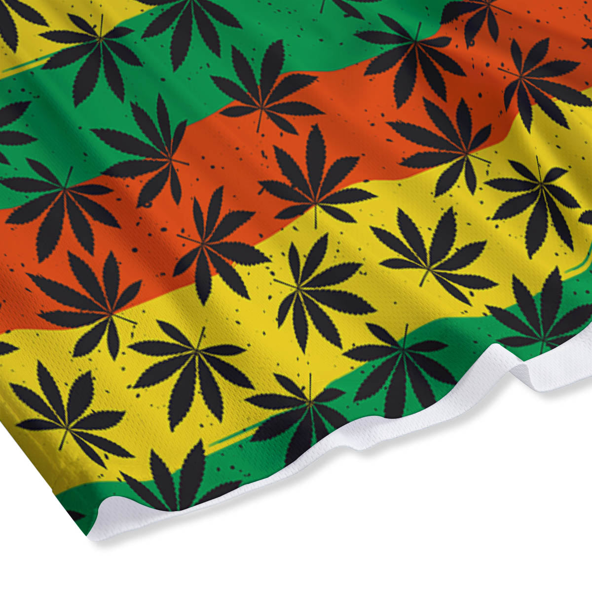 Reggae Hemp Leaves Classic Print Pattern Mesh Shorts-grizzshop
