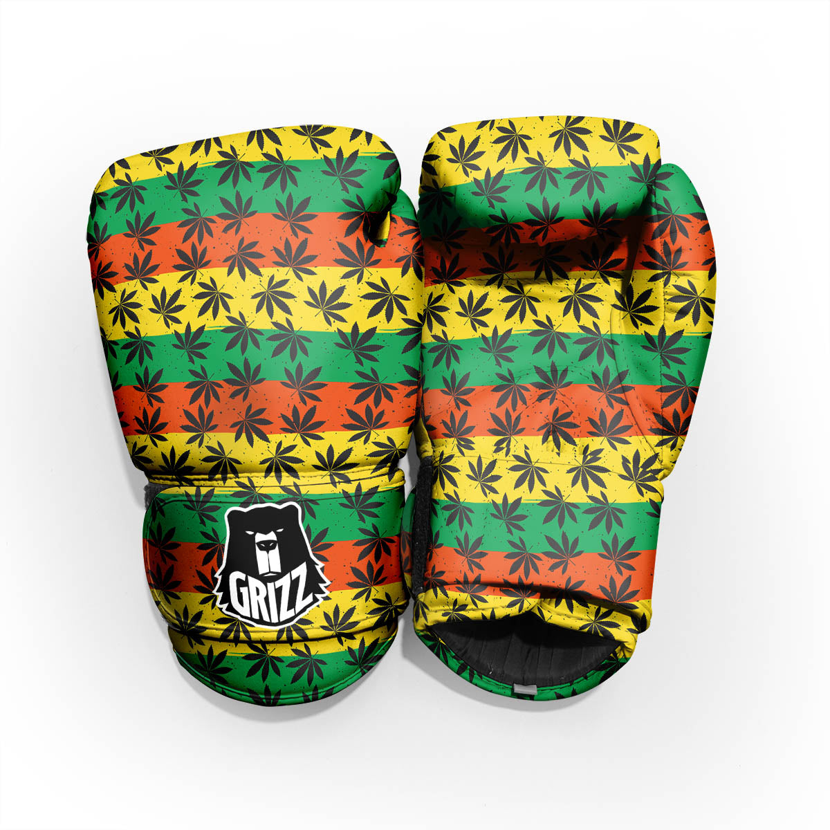 Reggae Hemp Leaves Classic Print Pattern Sparring Gloves-grizzshop