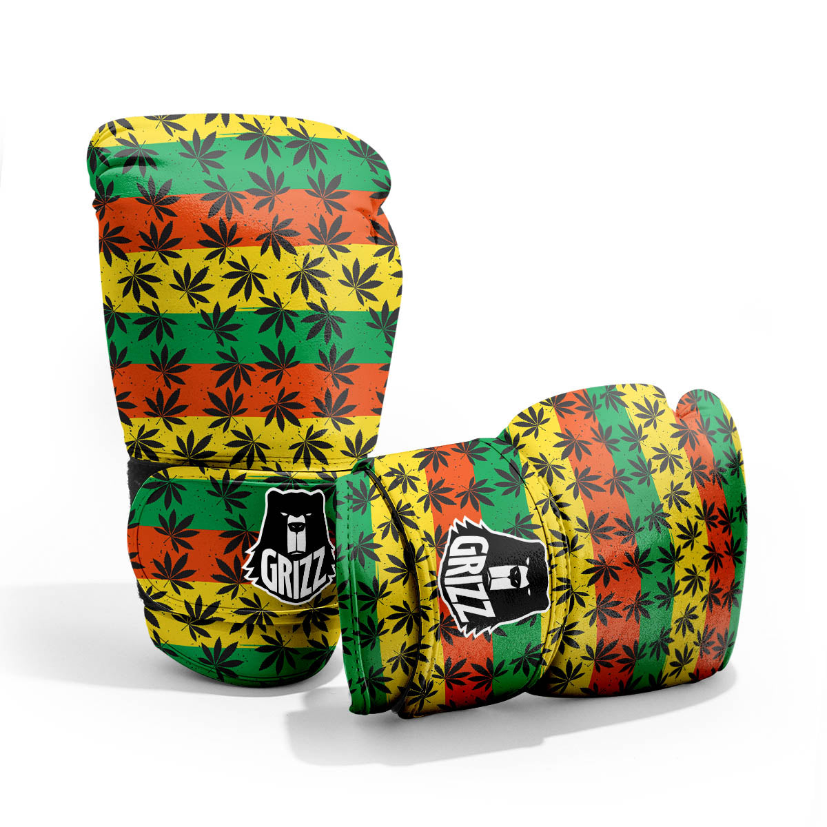 Reggae Hemp Leaves Classic Print Pattern Sparring Gloves-grizzshop