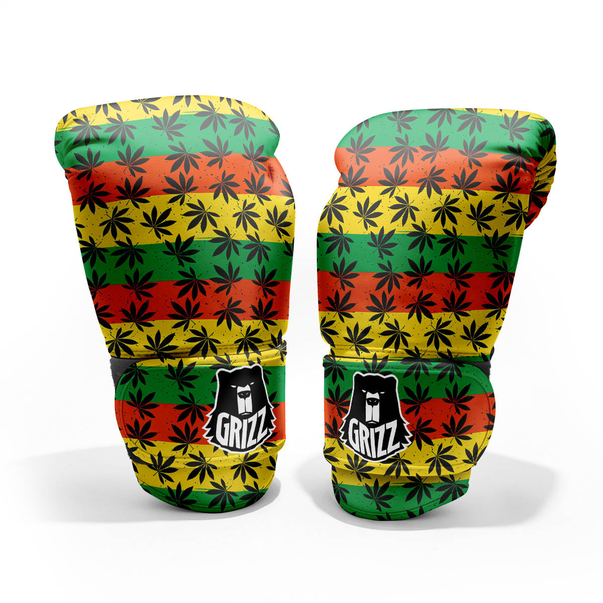 Reggae Hemp Leaves Classic Print Pattern Sparring Gloves-grizzshop