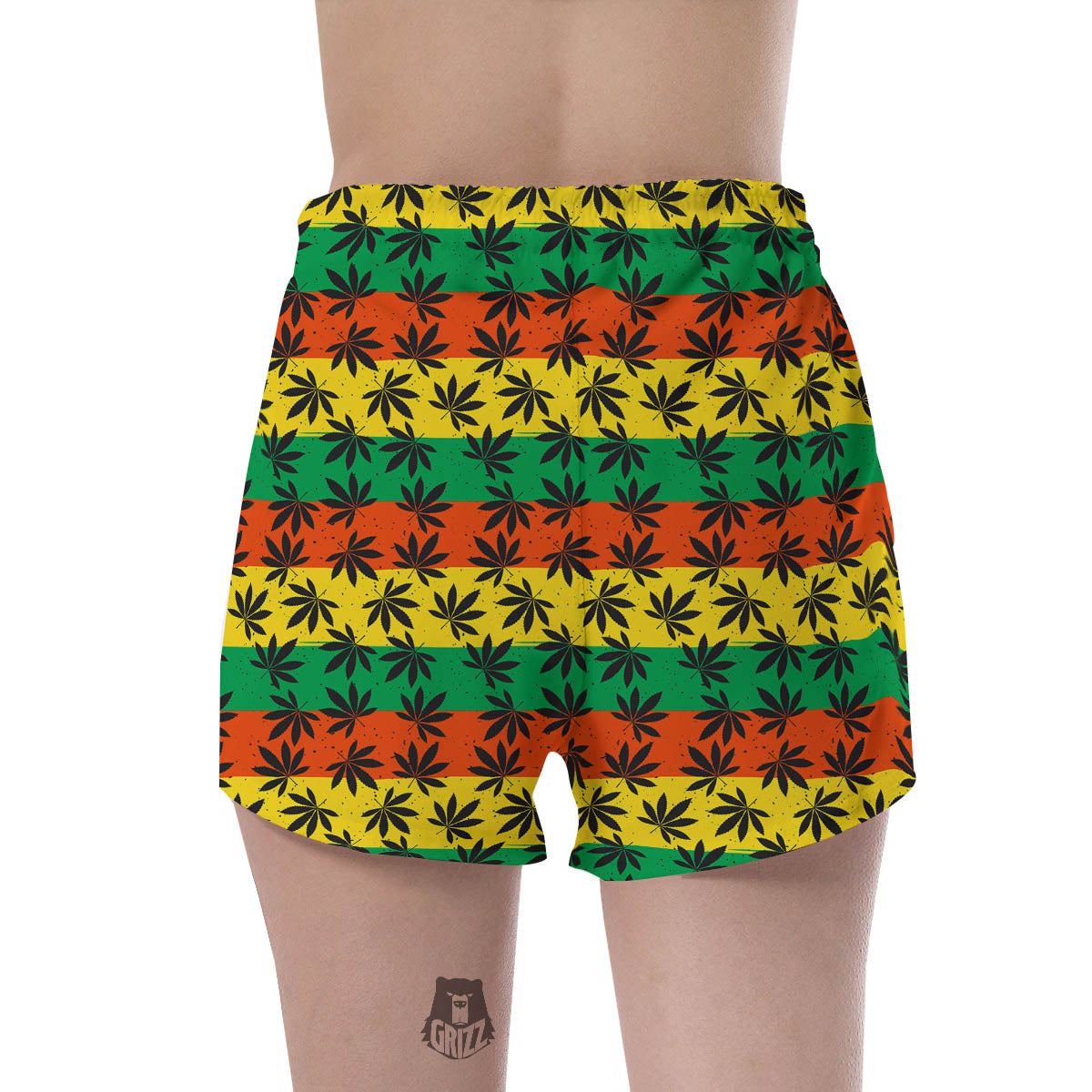 Reggae Hemp Leaves Classic Print Pattern Women's Shorts-grizzshop