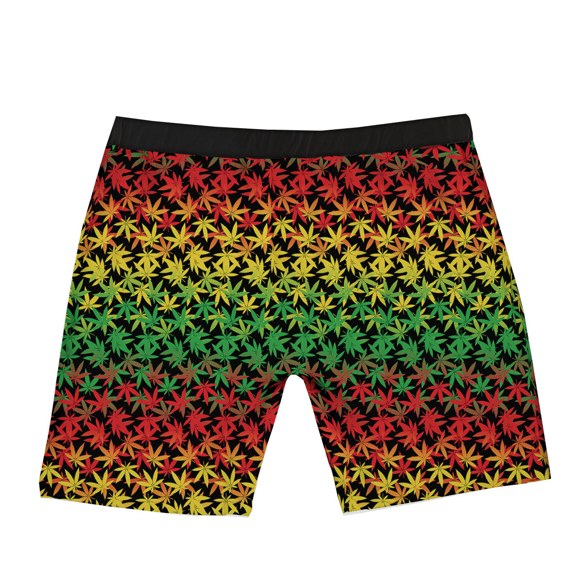 Reggae Hemp Leaves Print Pattern Boxer Briefs-grizzshop