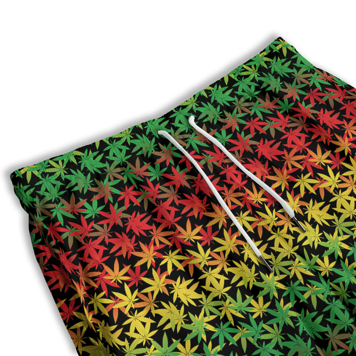 Reggae Hemp Leaves Print Pattern Men's Athletic Shorts-grizzshop