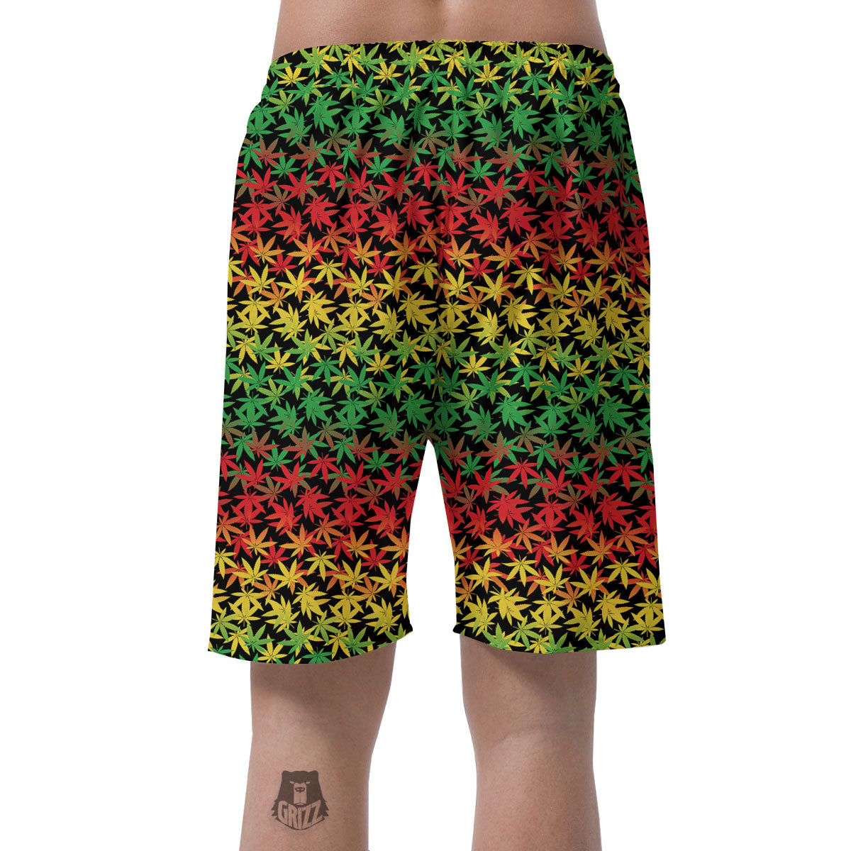 Reggae Hemp Leaves Print Pattern Men's Shorts-grizzshop